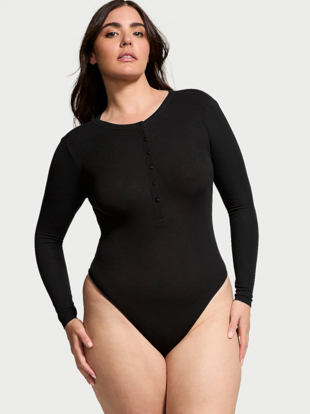 Женское Боди Victoria's Secret Ribbed Modal Henley Thong Victoria's Secret