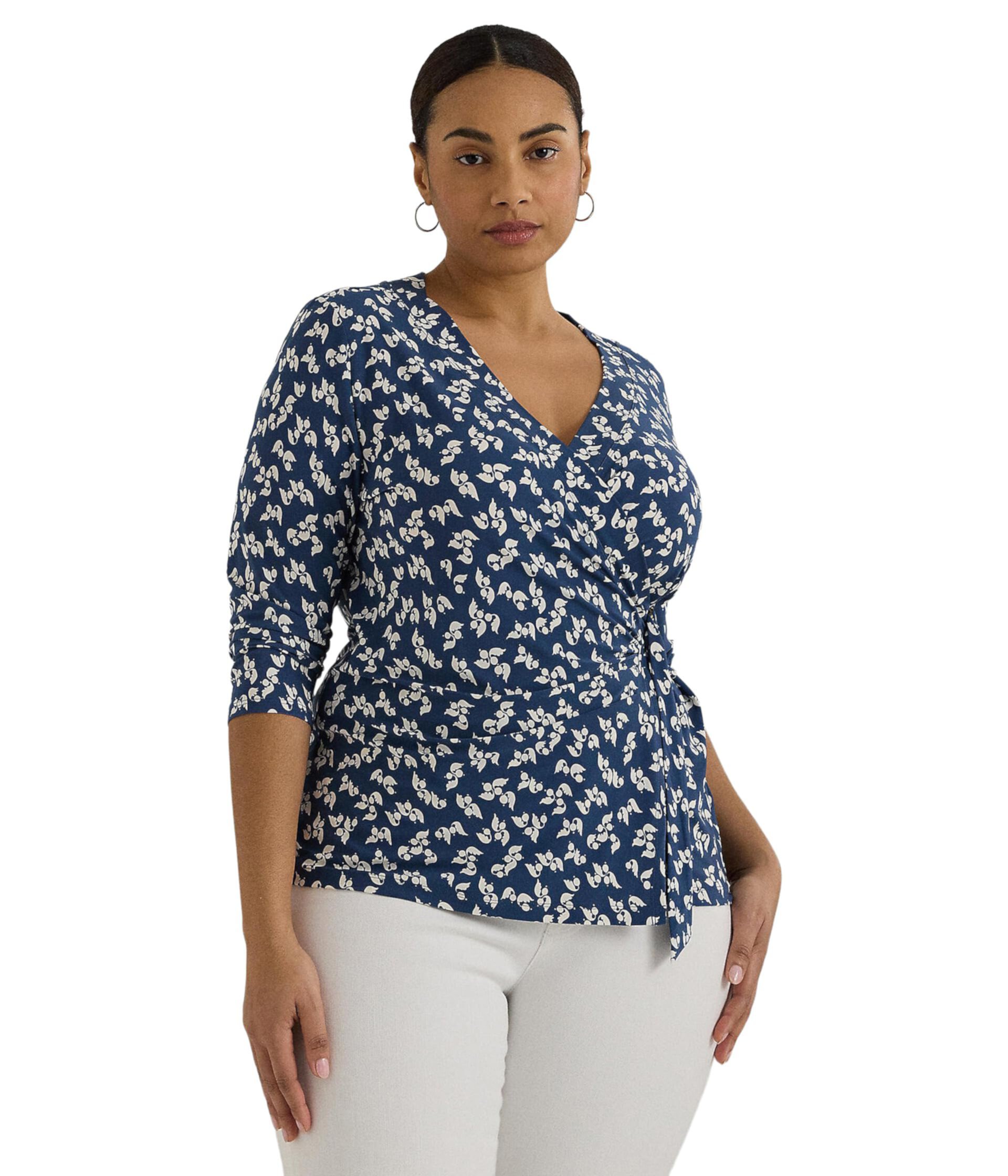 Женская Блузка LAUREN Ralph Lauren Plus-Size Floral Stretch Jersey Top LAUREN Ralph Lauren