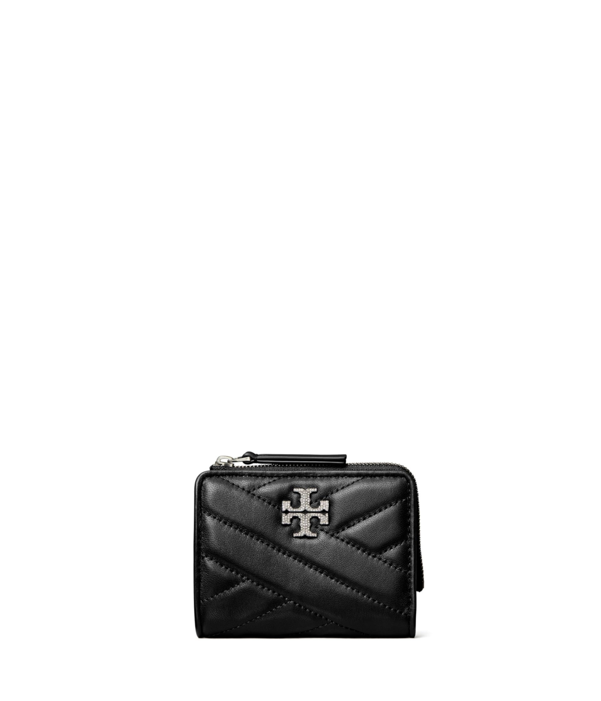 Двойной кошелек Kira Chevron Pave с логотипом Tory Burch