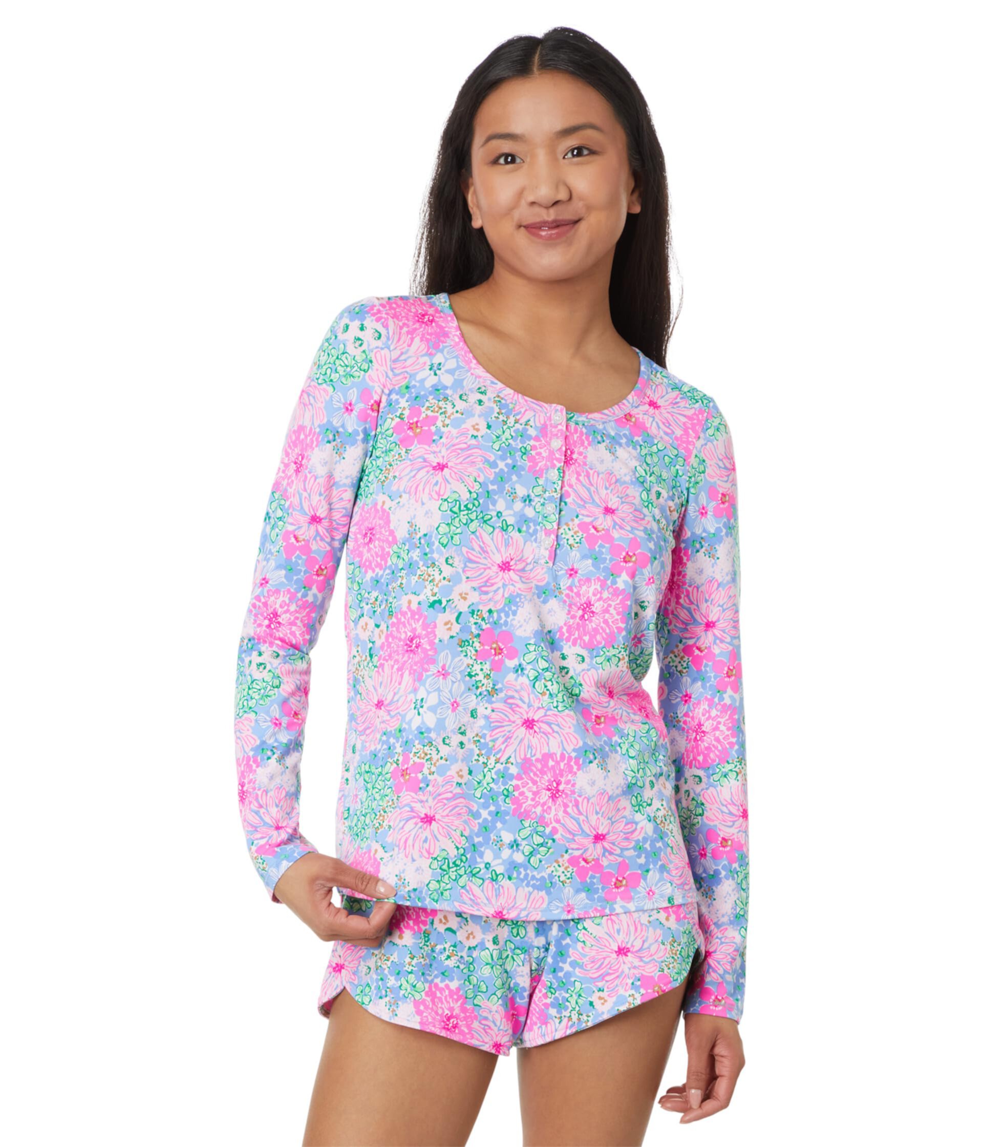 Женский Пижамный Топ Lilly Pulitzer PJ Knit LS Henley Lilly Pulitzer