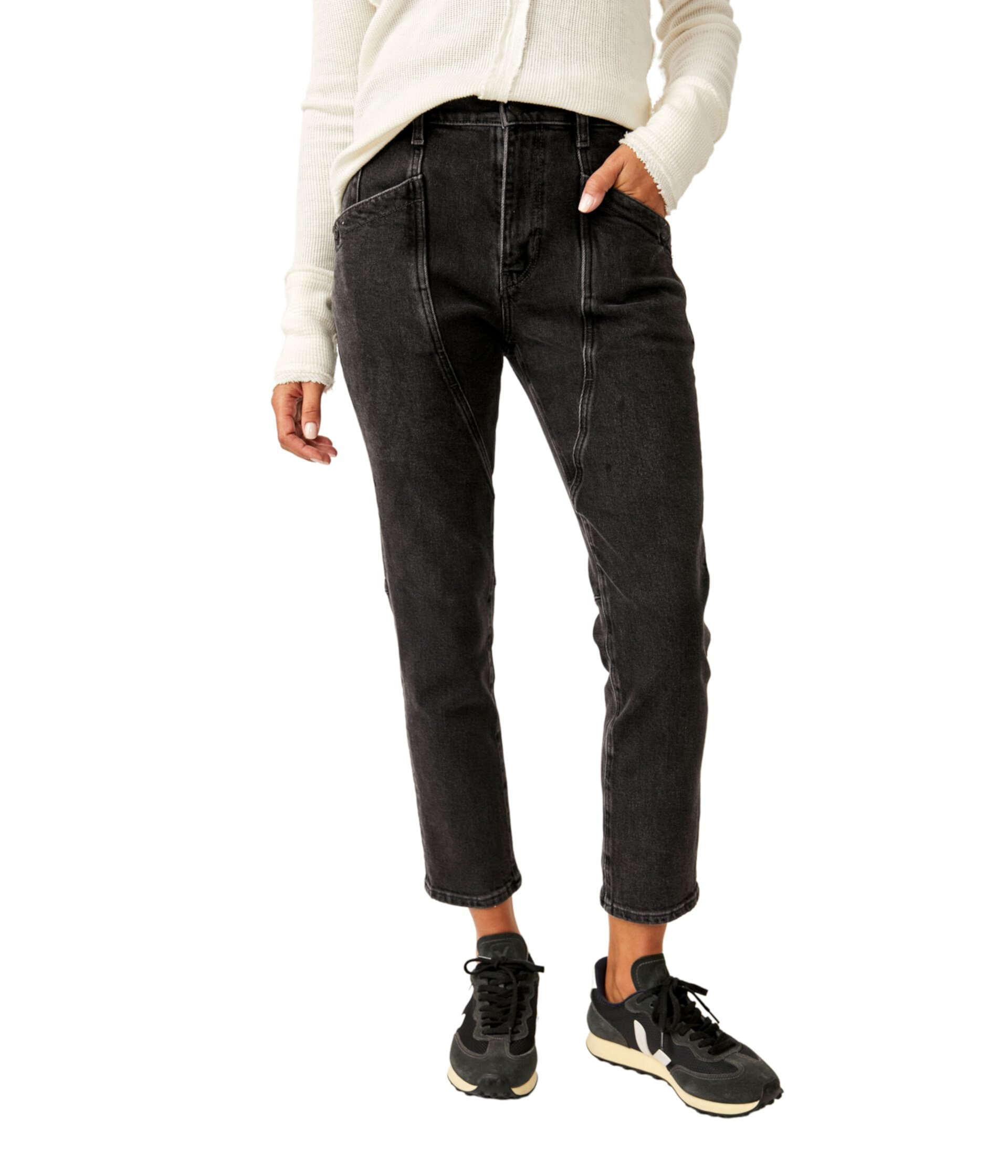 Beacon Mid Rise Slim Crop Free People