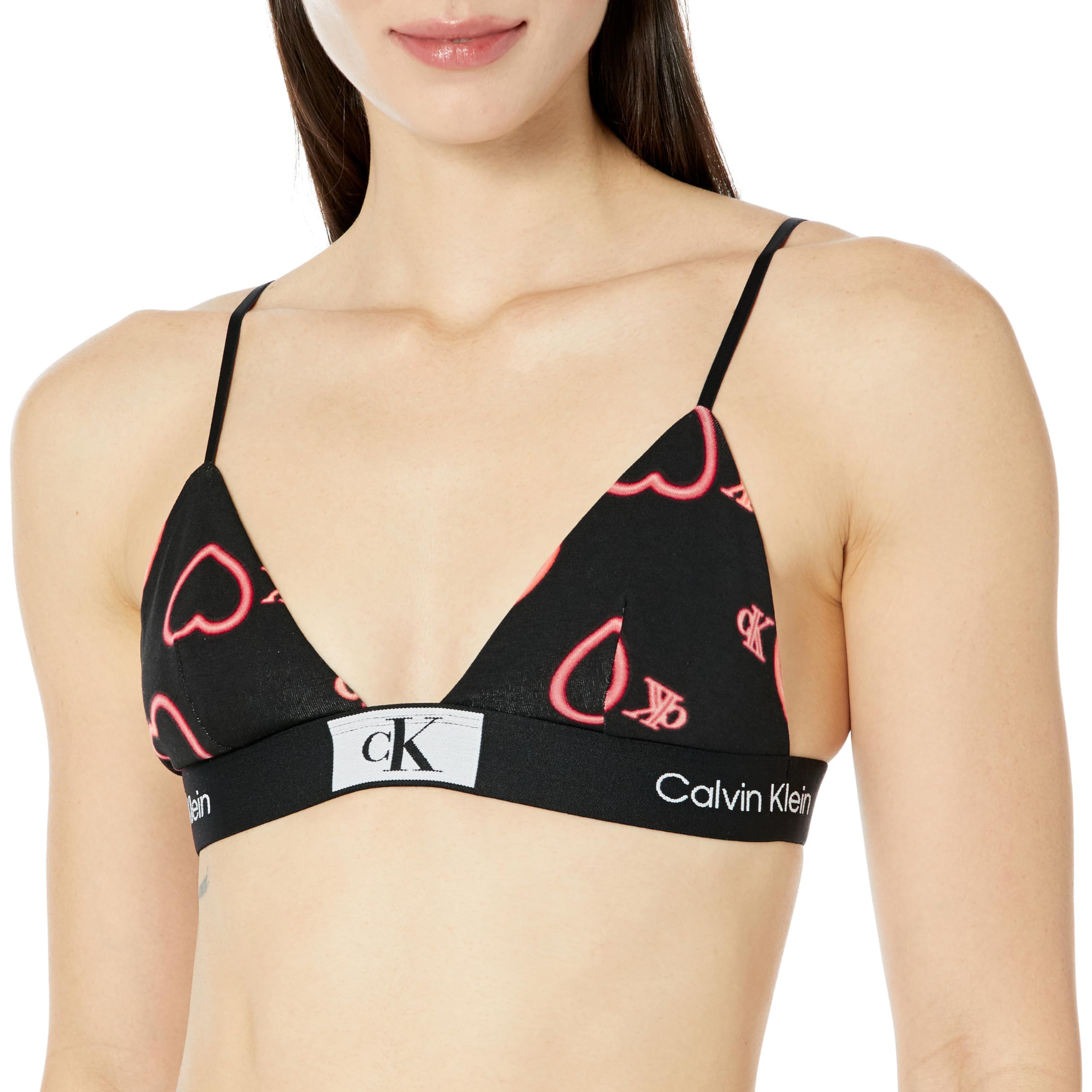 Бралетт Calvin Klein QF7478-002 из хлопка 90% с невыдержанным треугольным силуэтом, регулируемые лямки Calvin Klein