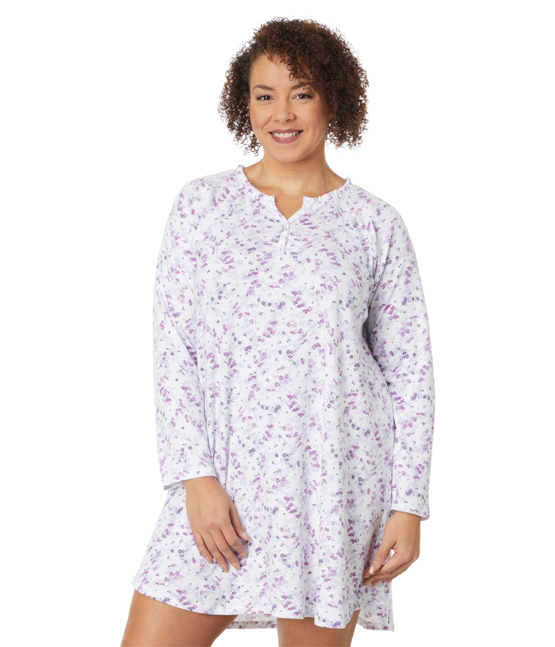 Плюс размер Ночная рубашка с длинным рукавом и цветочным принтом Karen Neuburger