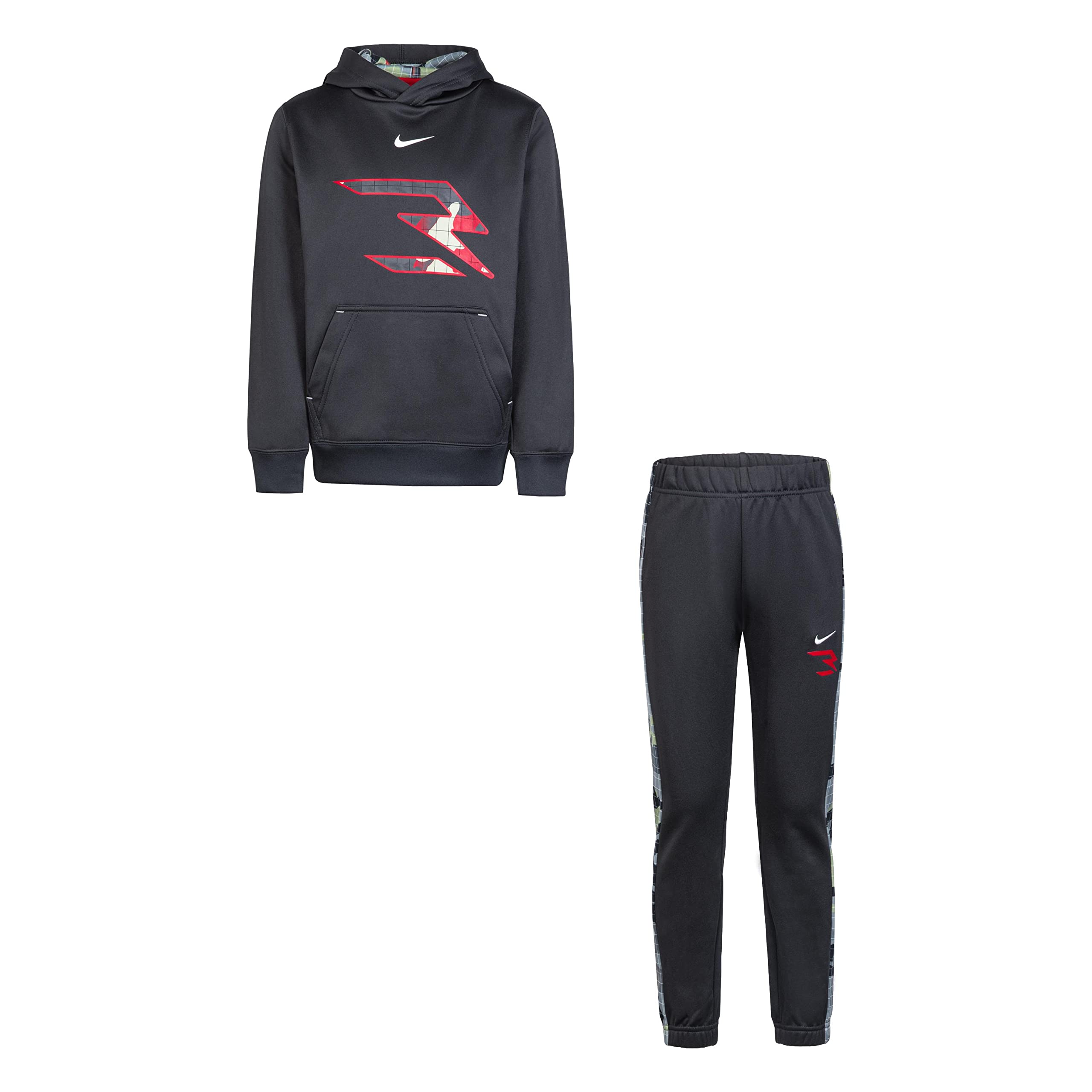 Комплект Therma Pullover для мальчиков Nike 3BRAND: флисовый свитшот и спортивные штаны Nike 3BRAND Kids