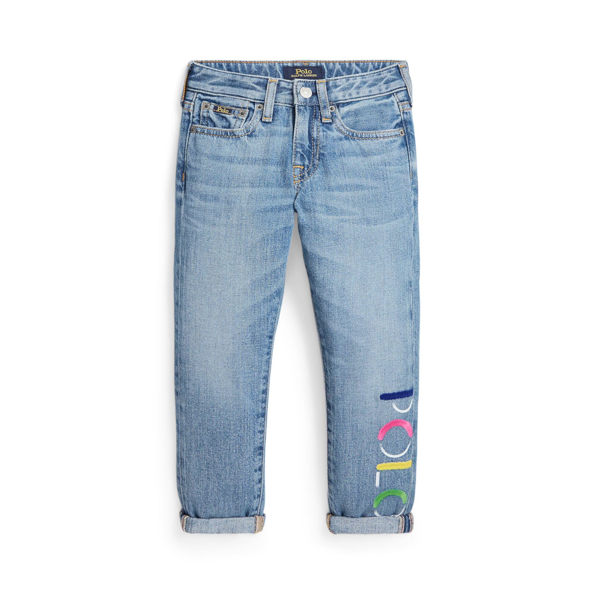 Хлопковые джинсы узкого кроя с логотипом (Little Kid) Polo Ralph Lauren