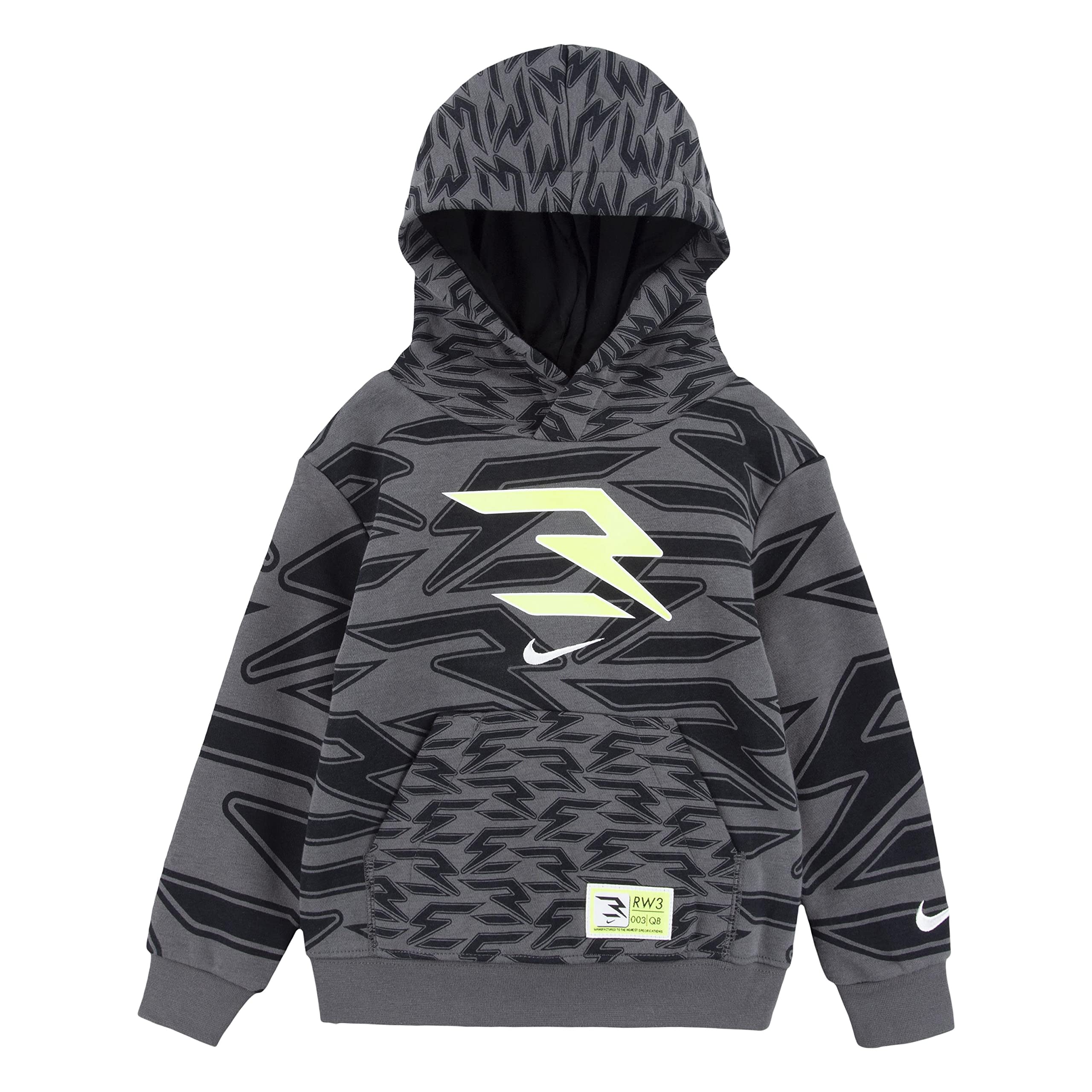 Худи для малышей RW3 от Nike 3BRAND из мягкого флиса с карманом-кенгуру Nike 3BRAND Kids