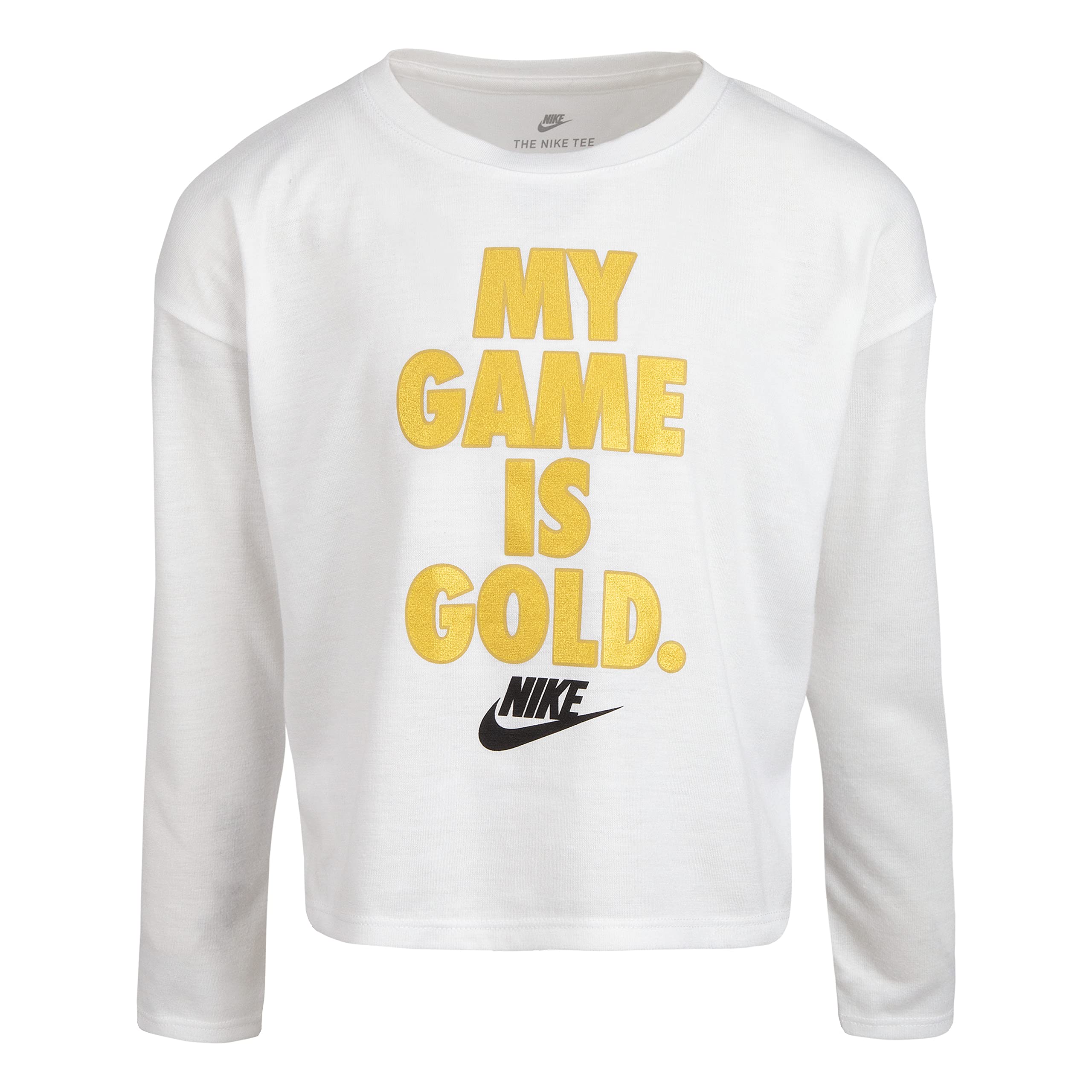 Золотая футболка с длинными рукавами My Game Is (для маленьких детей) Nike Kids