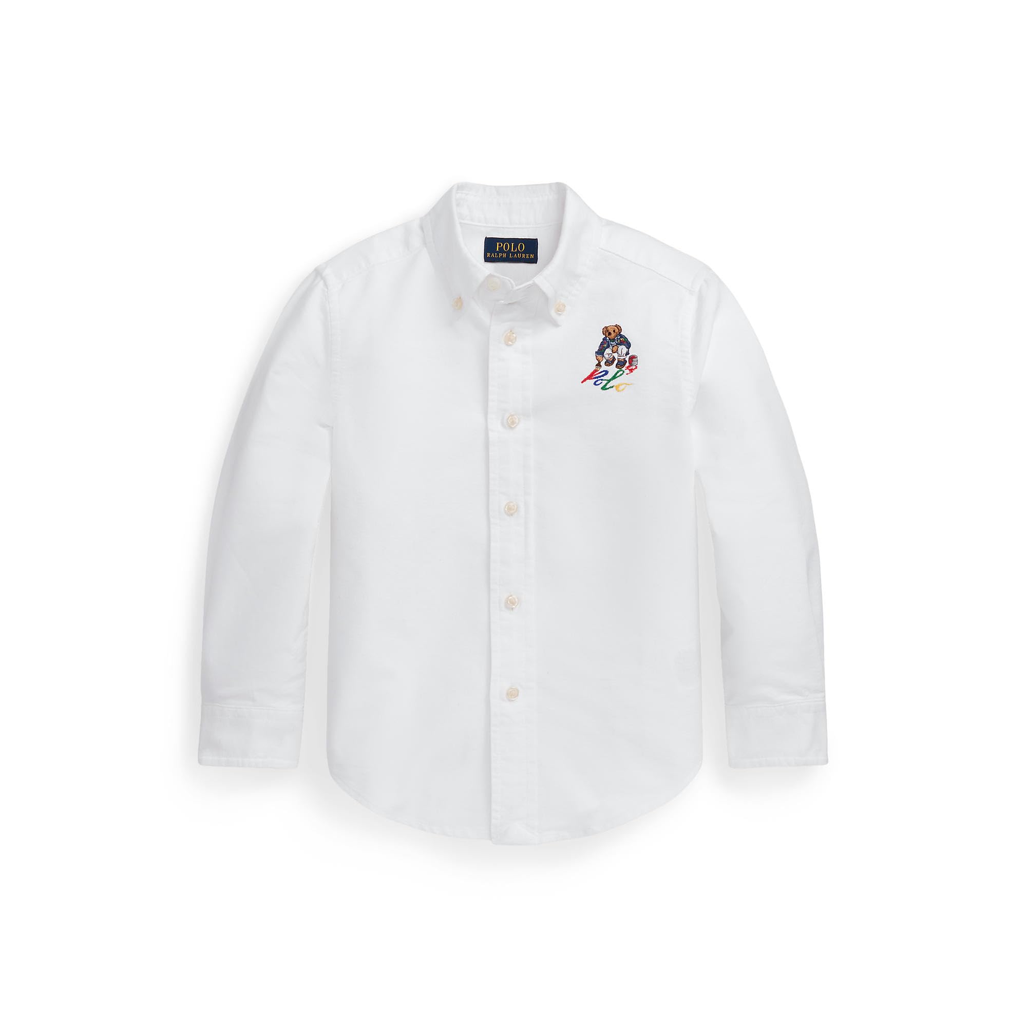 Хлопковая оксфордская рубашка Polo Bear (для малышей/маленьких детей) Polo Ralph Lauren