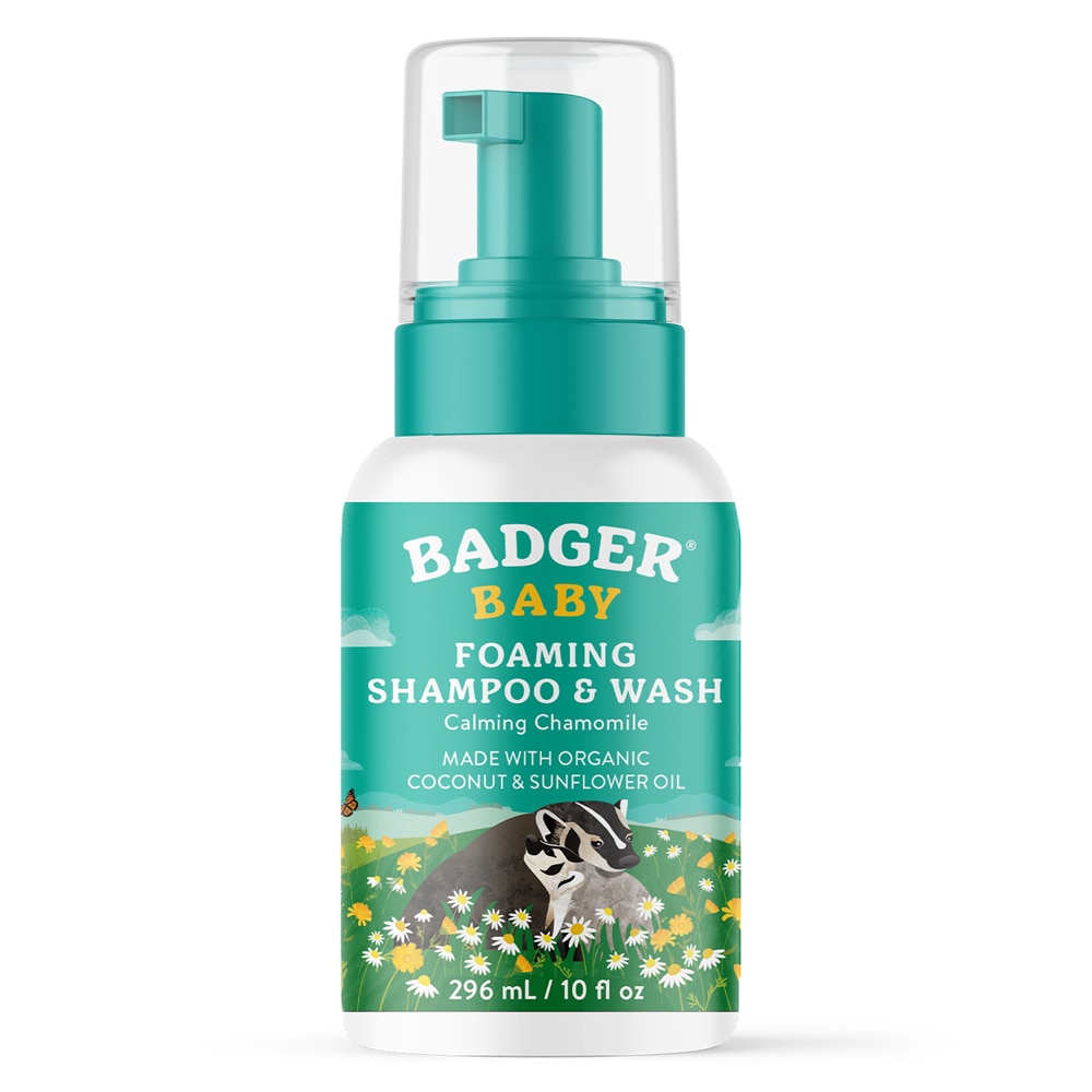 Шампуни для детей Badger Basket Baby Foaming Shampoo & Wash Calming Chamomile -- 10 fl oz Badger Basket