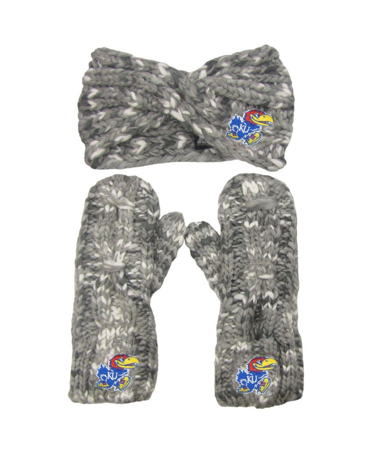 Женский комплект из повязки на голову и варежек с логотипом Kansas Jayhawks ZooZatz
