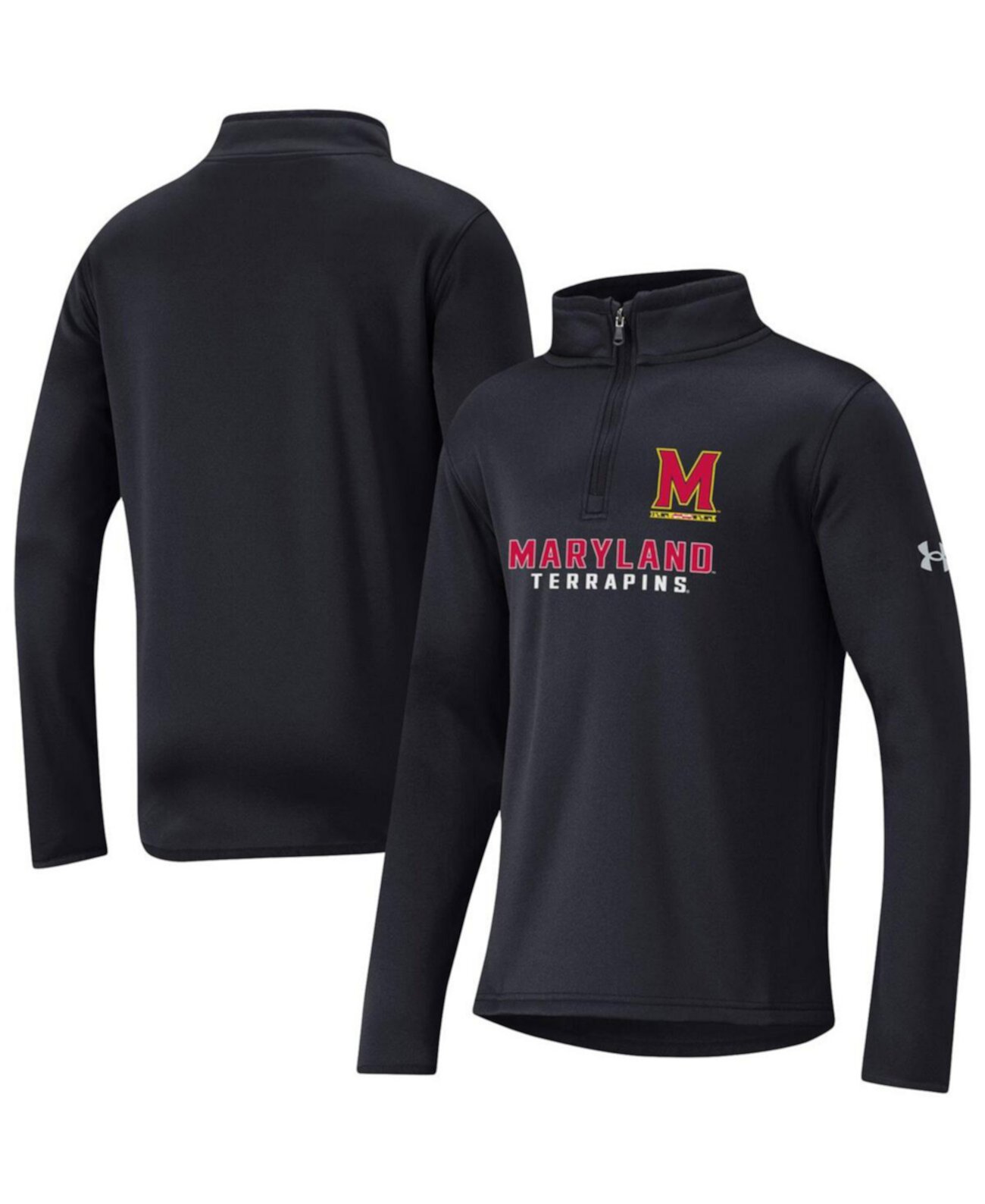 Повседневная Куртка Для мальчиков Under Armour Черная Maryland Terrapins с флисовой подкладкой и четверной молнией Under Armour