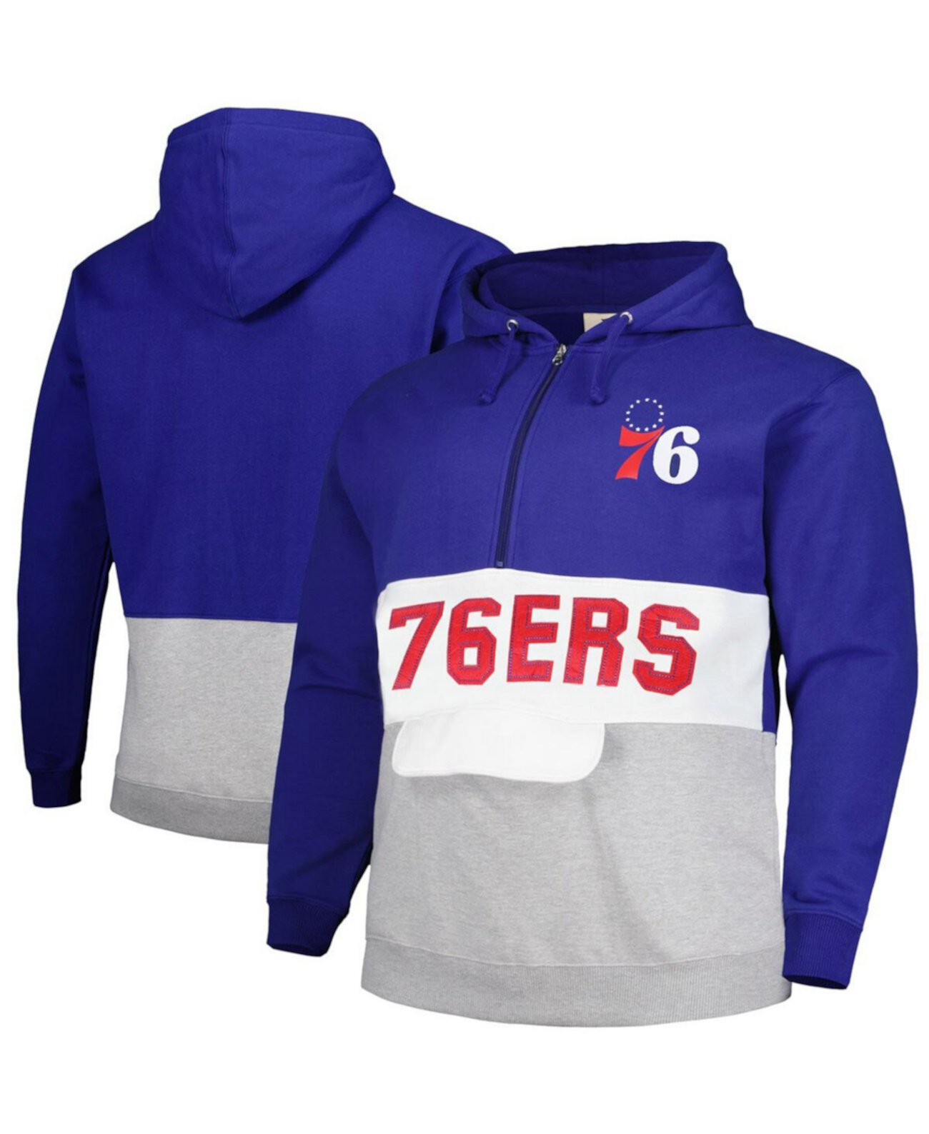 Мужское Худи Fanatics Philadelphia 76ers Anorak с 1/2 молнией Fanatics