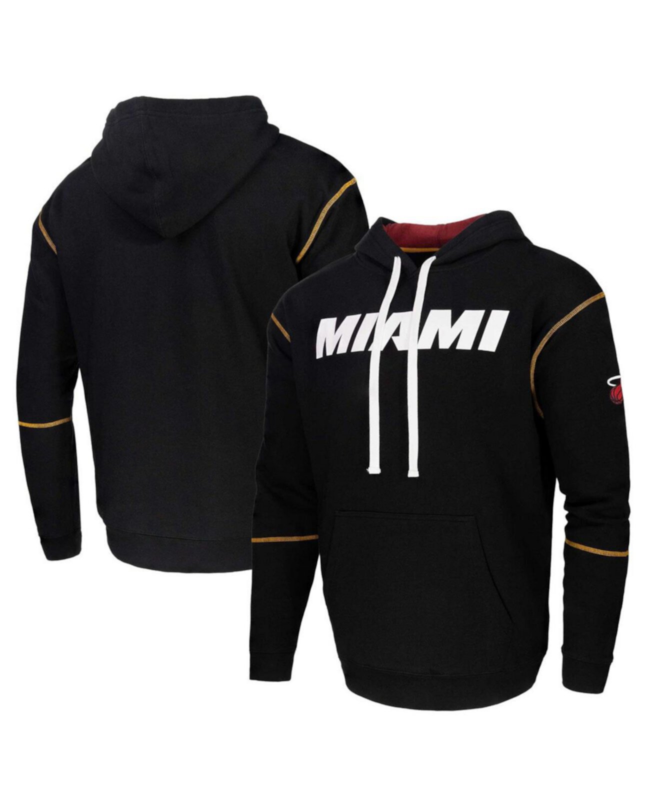 Мужской и женский черный пуловер с капюшоном Miami Heat Monument Stadium Essentials