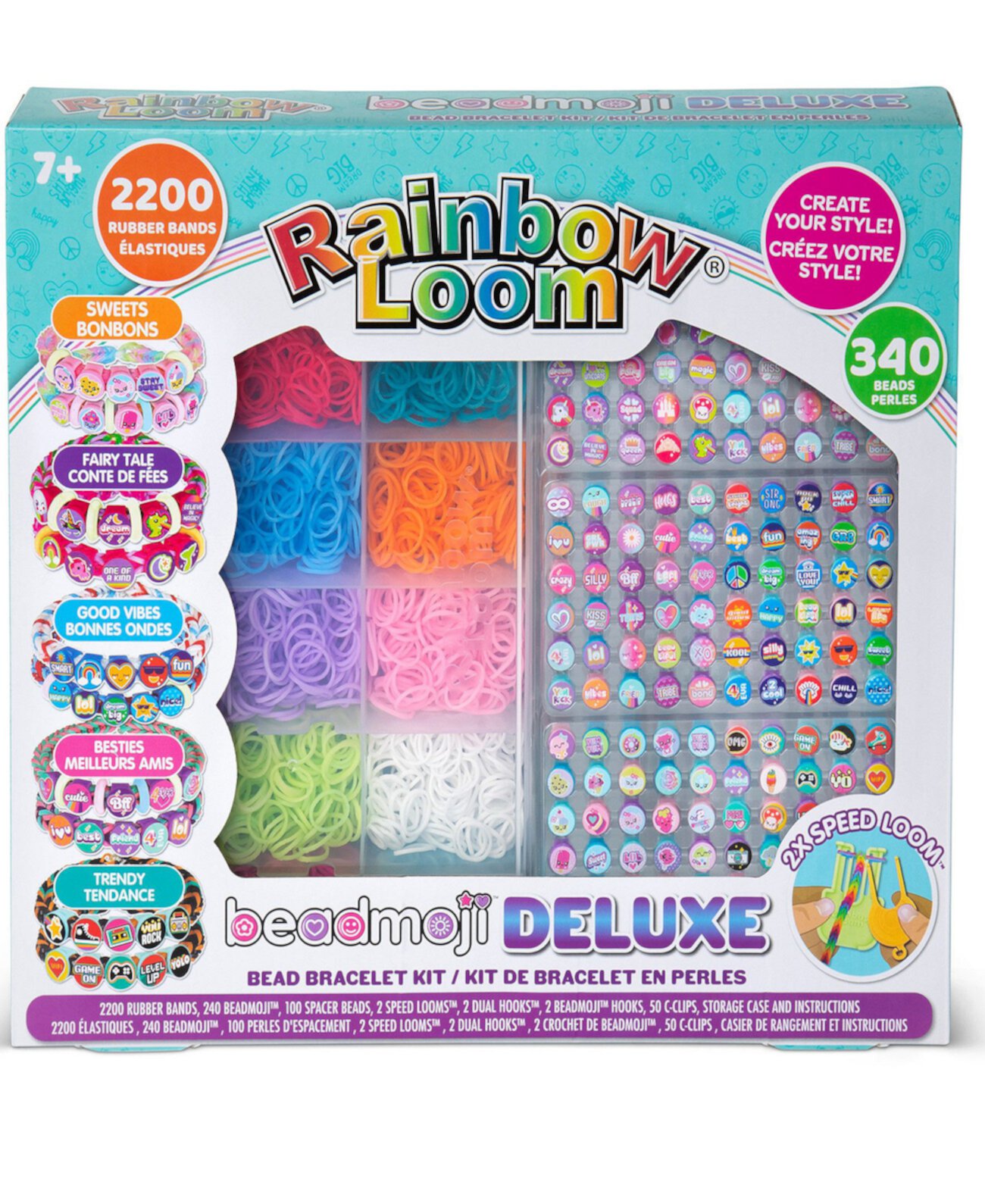 Комплект браслетов из бисера Beadmoji Deluxe Rainbow Loom