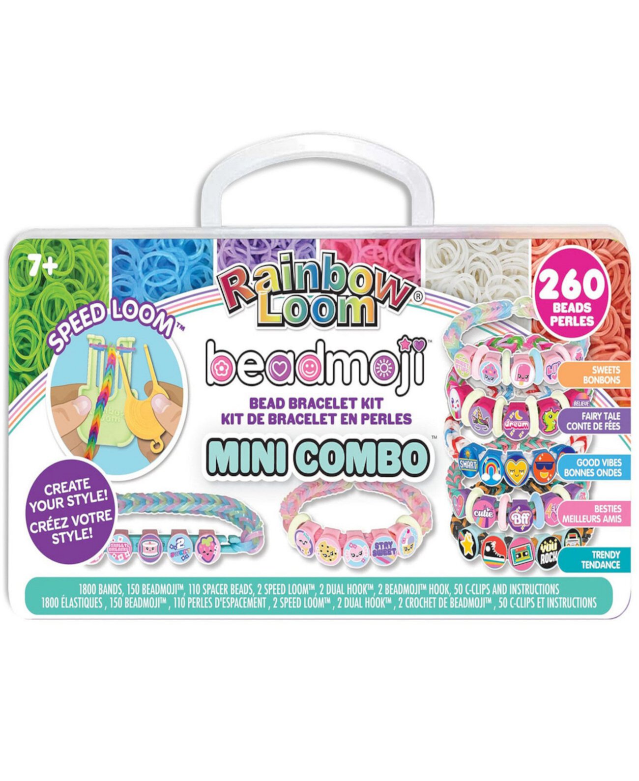 Набор мини-комбинированных браслетов Beadmoji Rainbow Loom