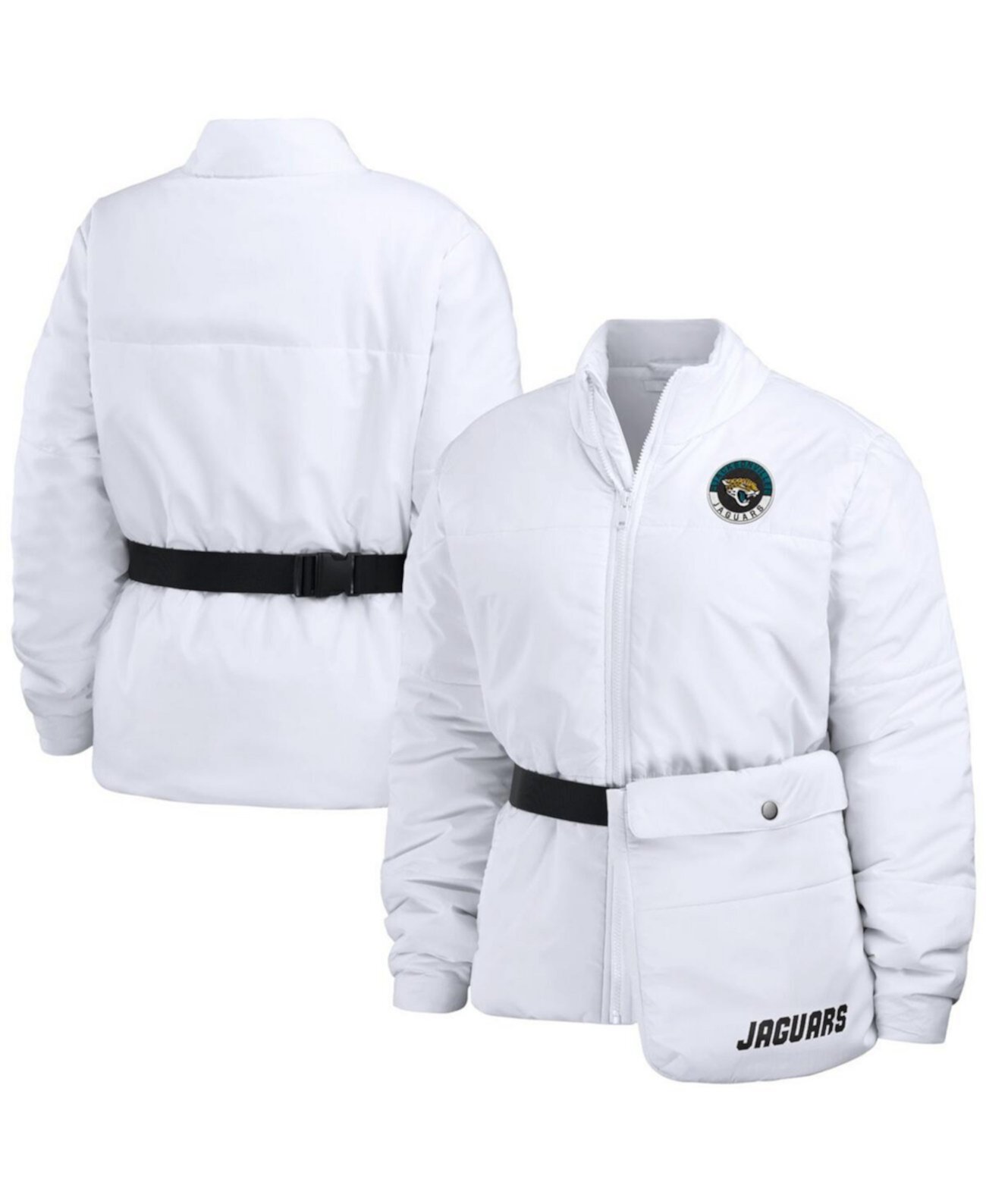 Женская белая куртка-пуховик с молнией во всю длину Jacksonville Jaguars Packaway WEAR by Erin Andrews