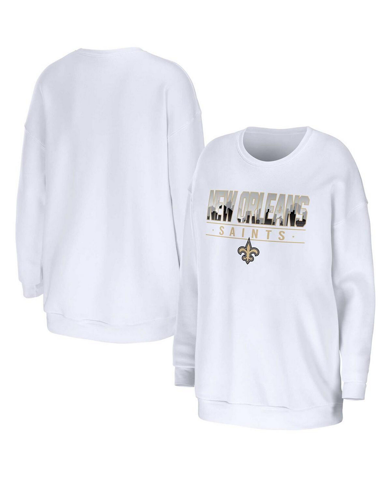 Женский белый свитшот New Orleans Saints с длинными рукавами и флисовой подкладкой WEAR by Erin Andrews