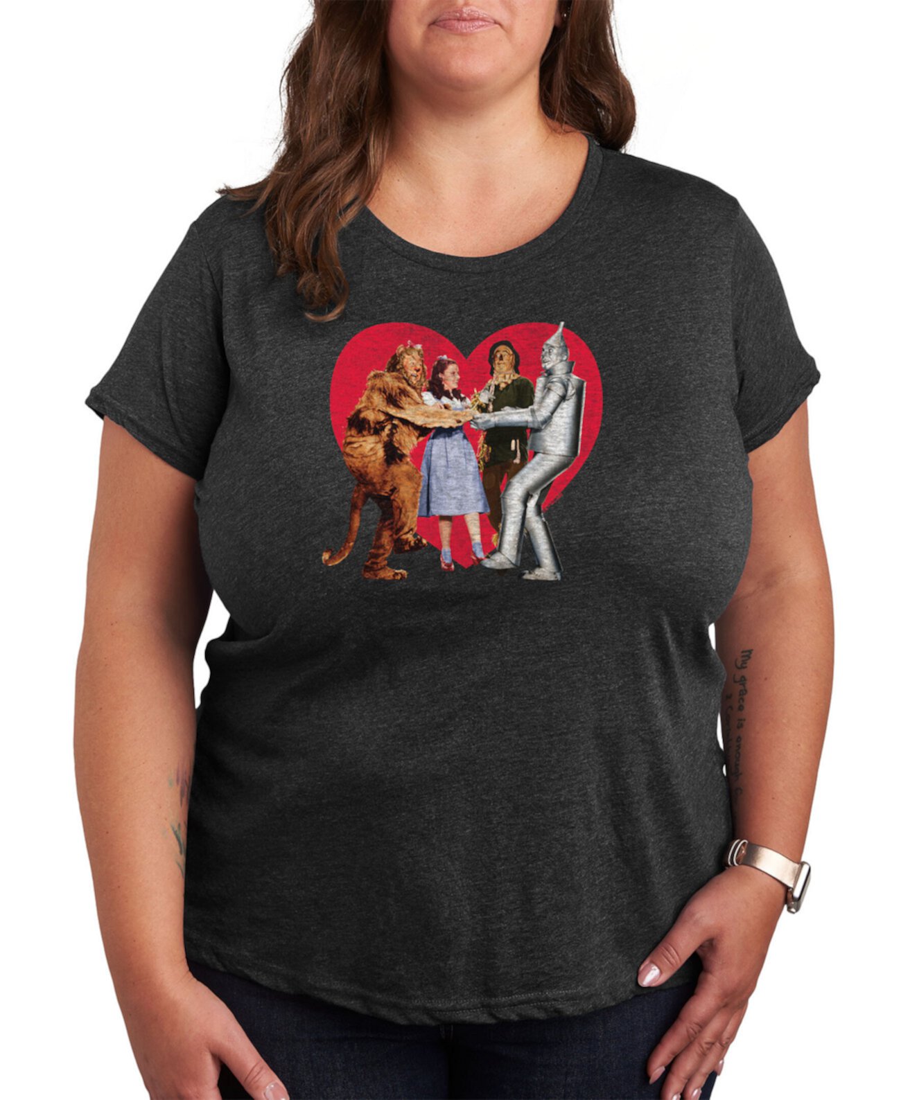 Модная футболка больших размеров Air Waves с рисунком «Волшебник страны Оз» ко Дню святого Валентина Hybrid Apparel
