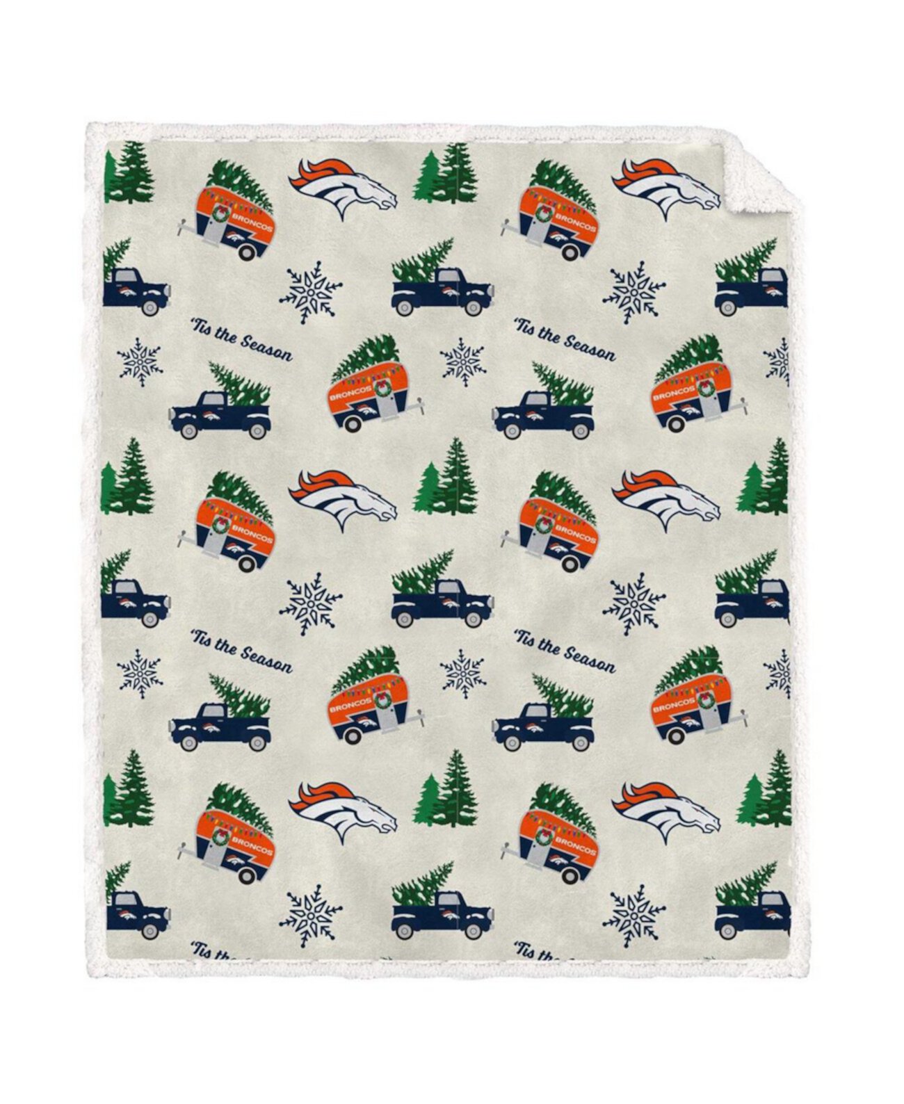 Фланелевое флисовое одеяло Denver Broncos Holiday Truck с повторением размером 50 x 60 дюймов Pegasus Home Fashions