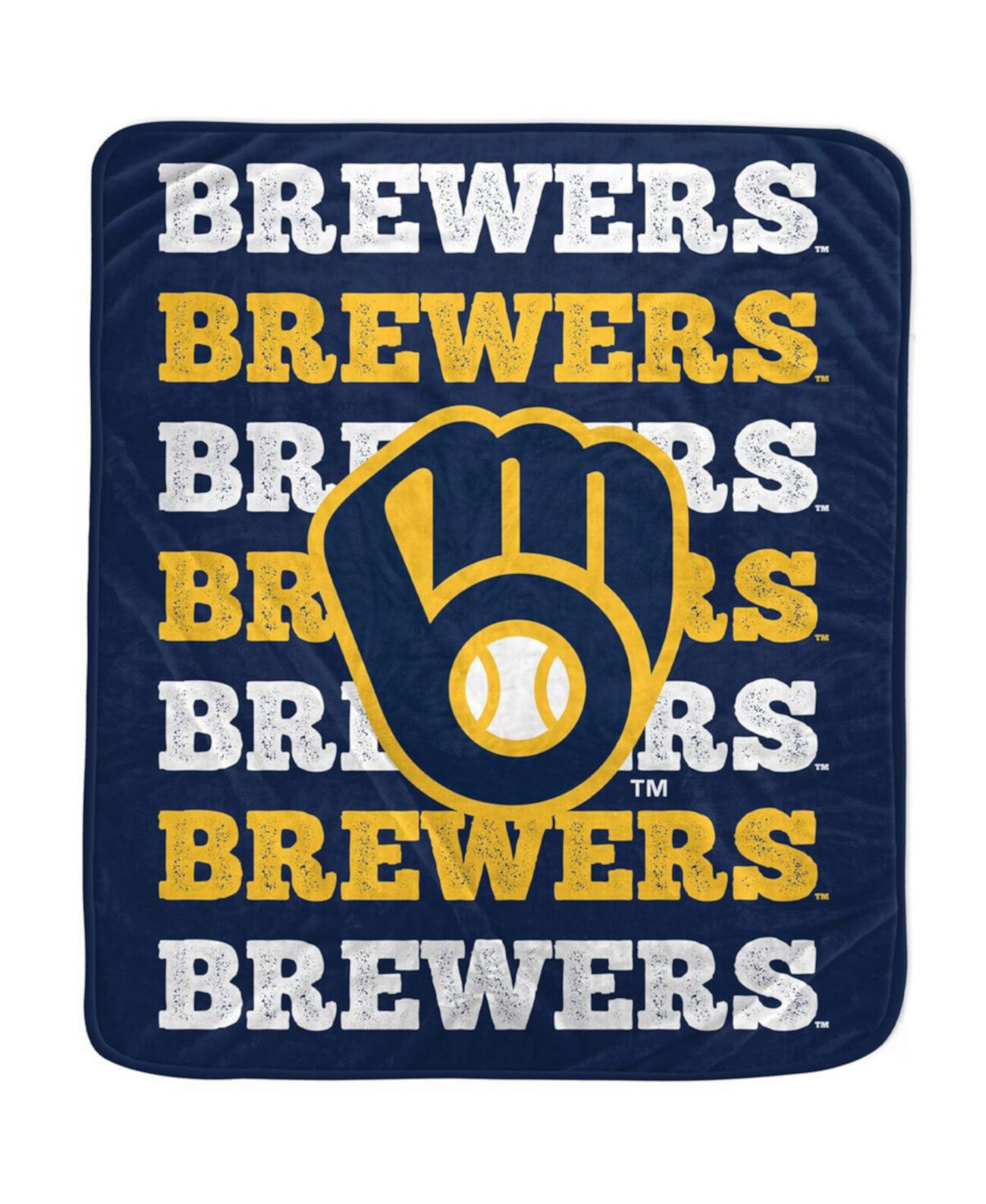 Плюшевое одеяло с логотипом Milwaukee Brewers размером 60 x 70 дюймов Pegasus Home Fashions