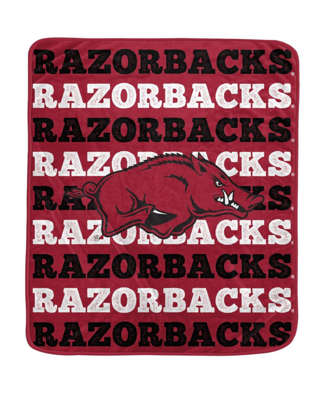 Плюшевое одеяло Arkansas Razorbacks размером 60 x 70 дюймов с логотипом и надписью Pegasus Home Fashions