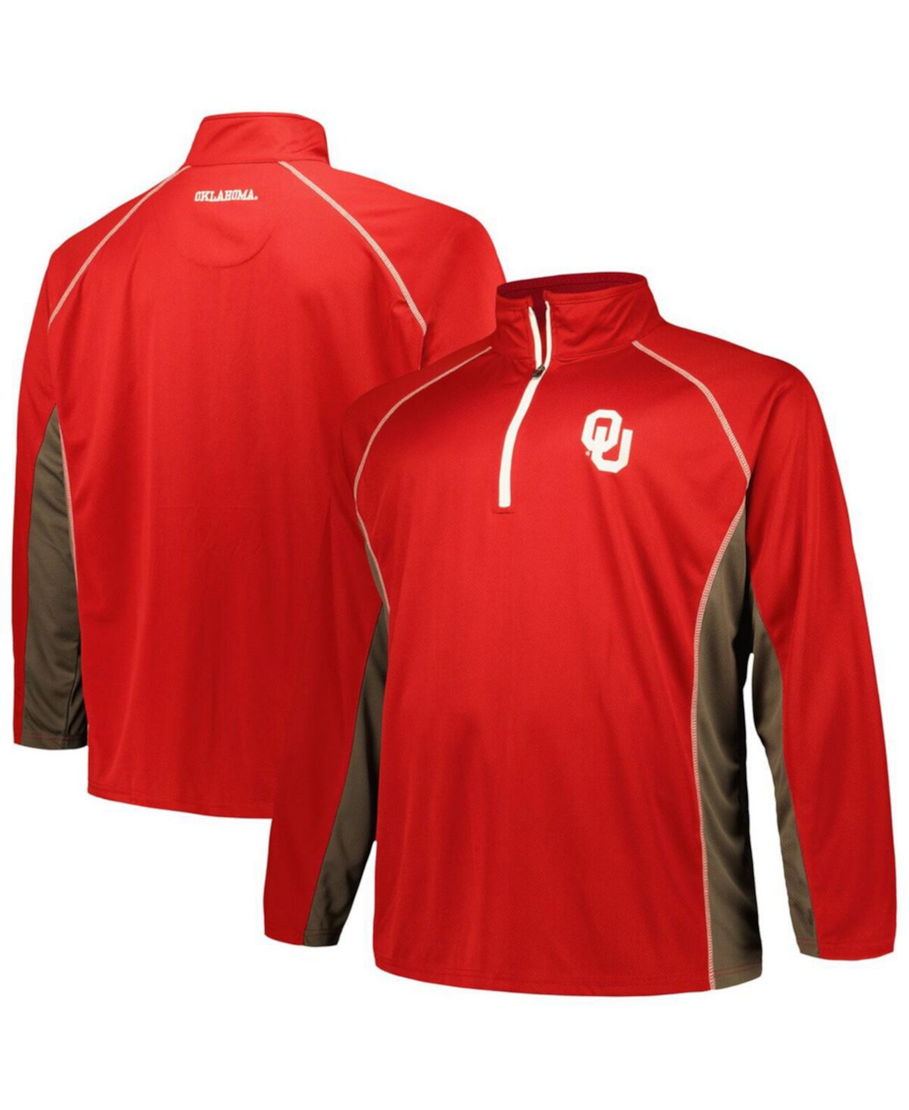 Мужская Толстовка Profile Oklahoma Sooners Big and Tall Quarter-Zip Raglan Profile