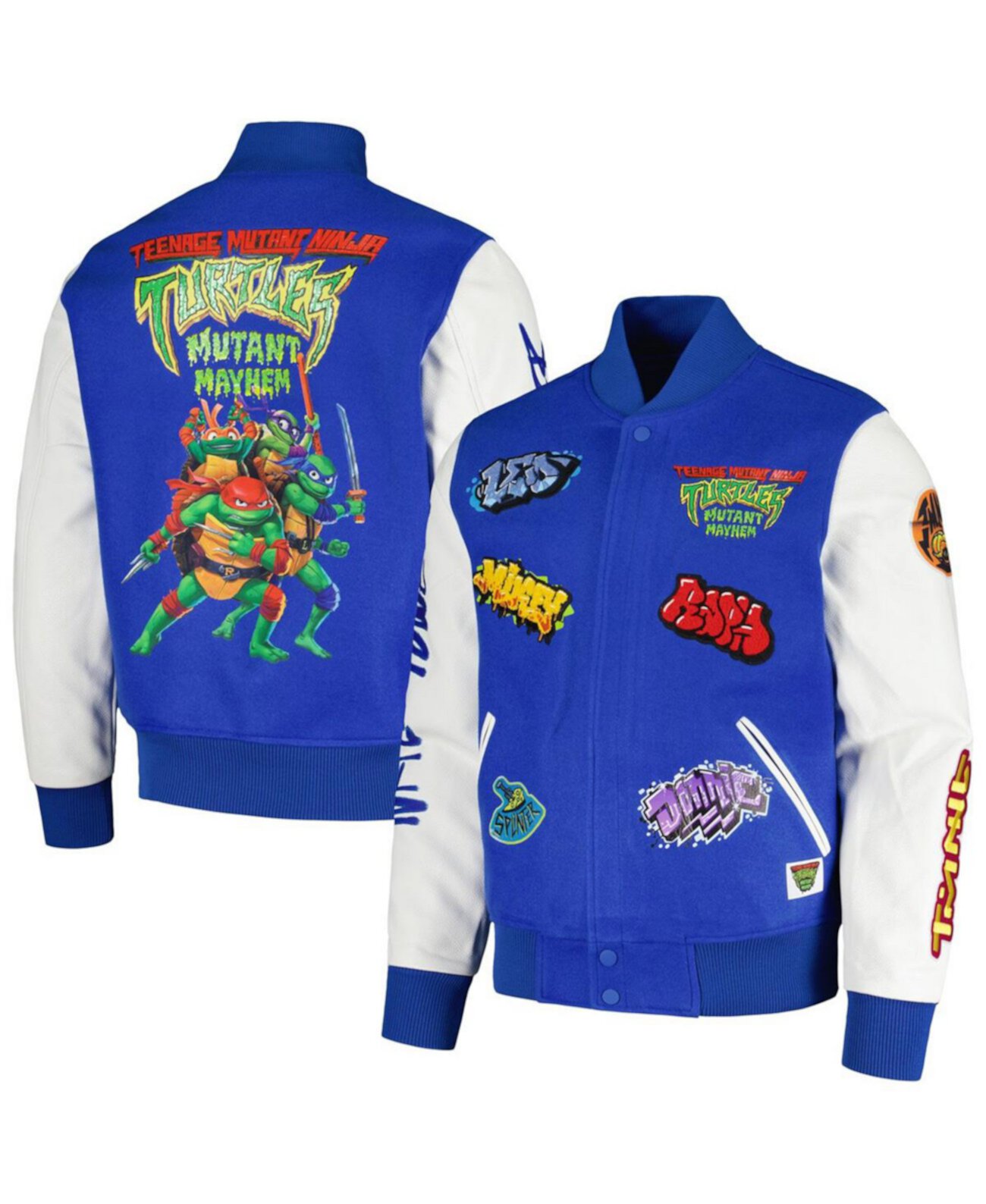 Мужская Куртка Freeze Max Черепашки-ниндзя Turtle Power Varsity Полная задняя застежка на кнопках Freeze Max