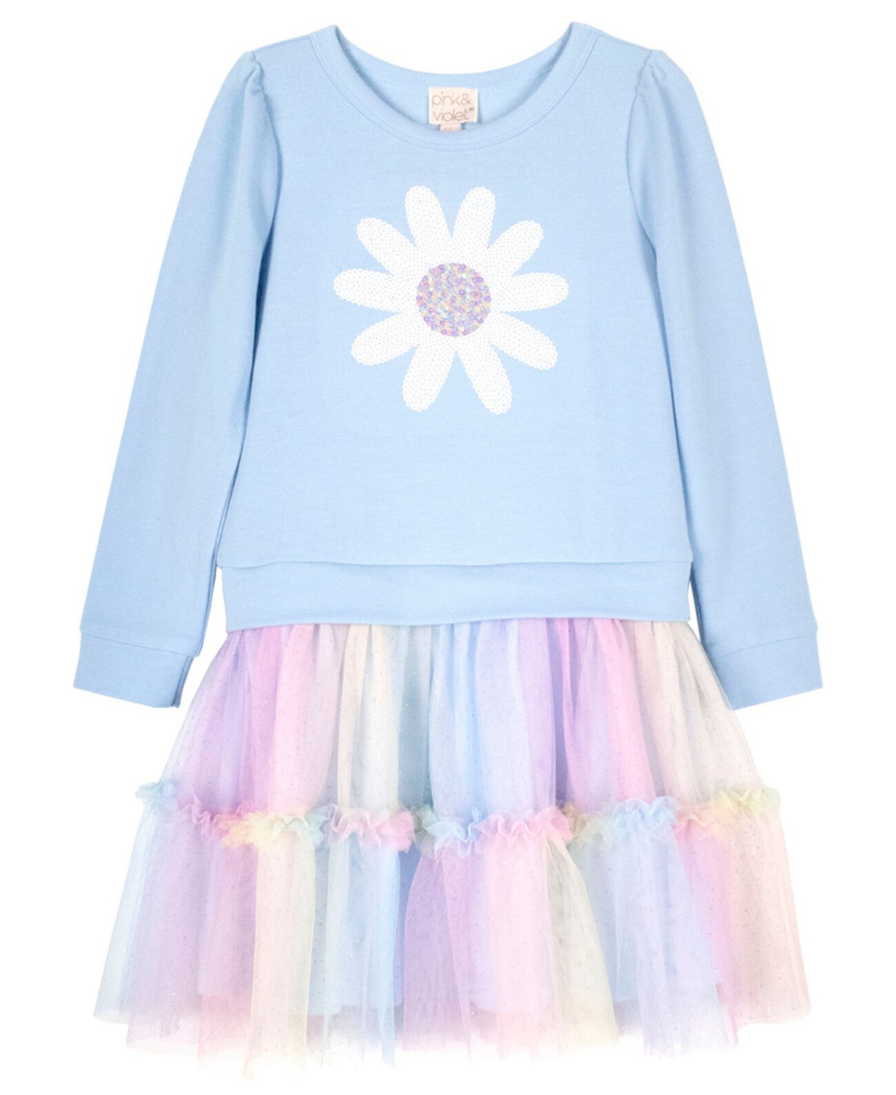 Платье-пачка с цветочным узором и заниженной талией для маленьких девочек Pink & Violet