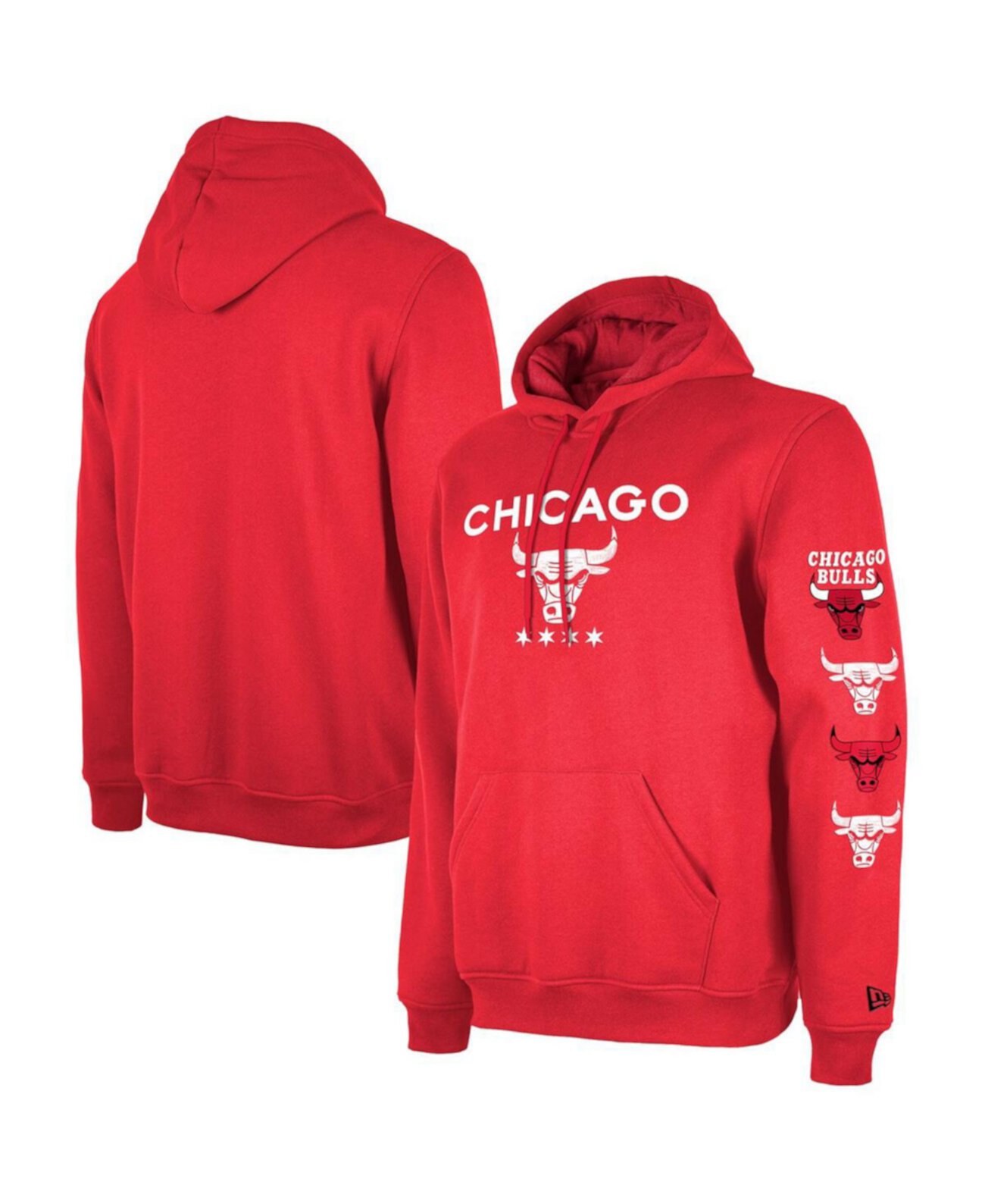 Мужской пуловер из джерси с капюшоном Red Chicago Bulls Big and Tall 2023/24 City Edition New Era