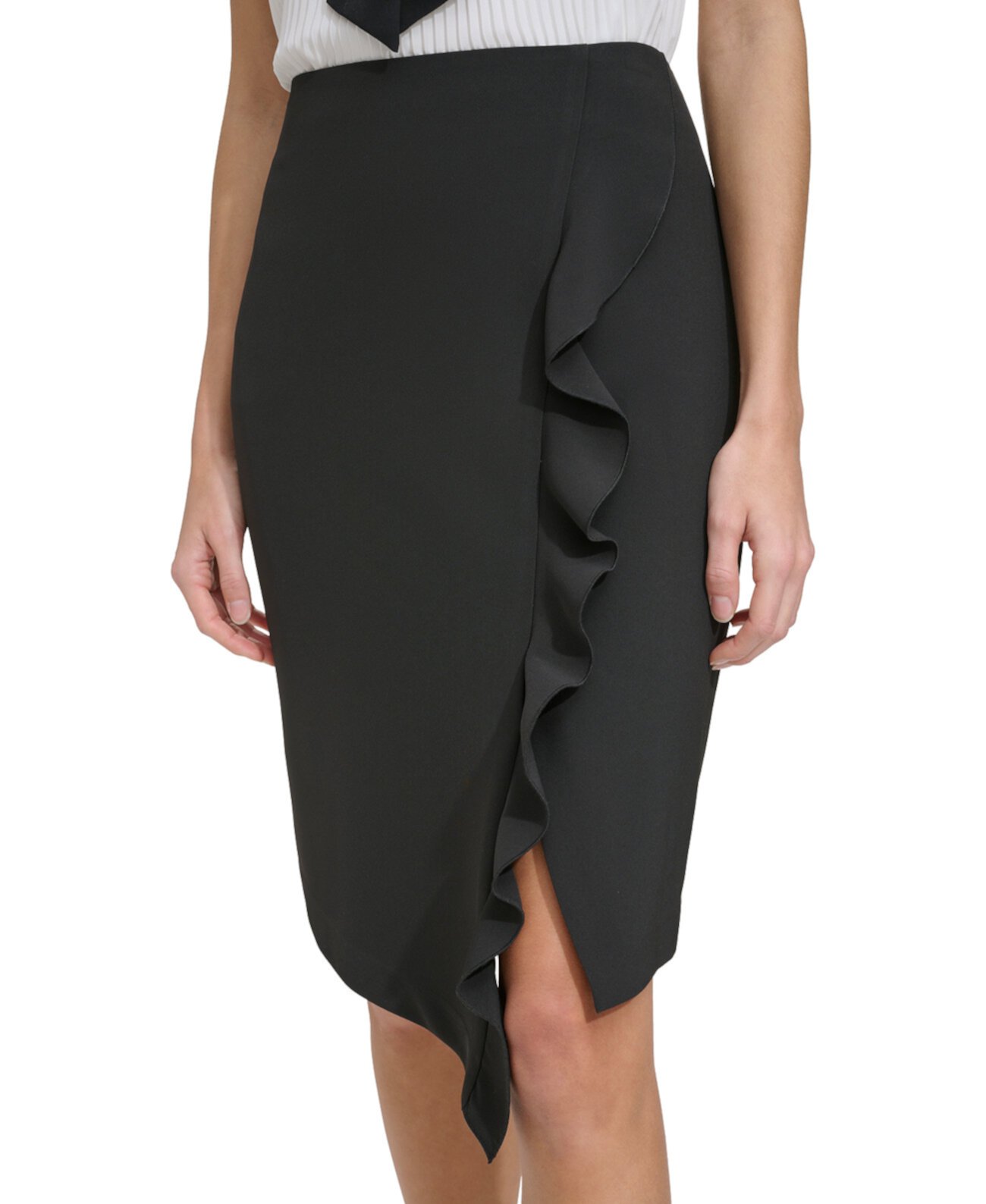 Женская асимметричная юбка-карандаш с рюшами DKNY