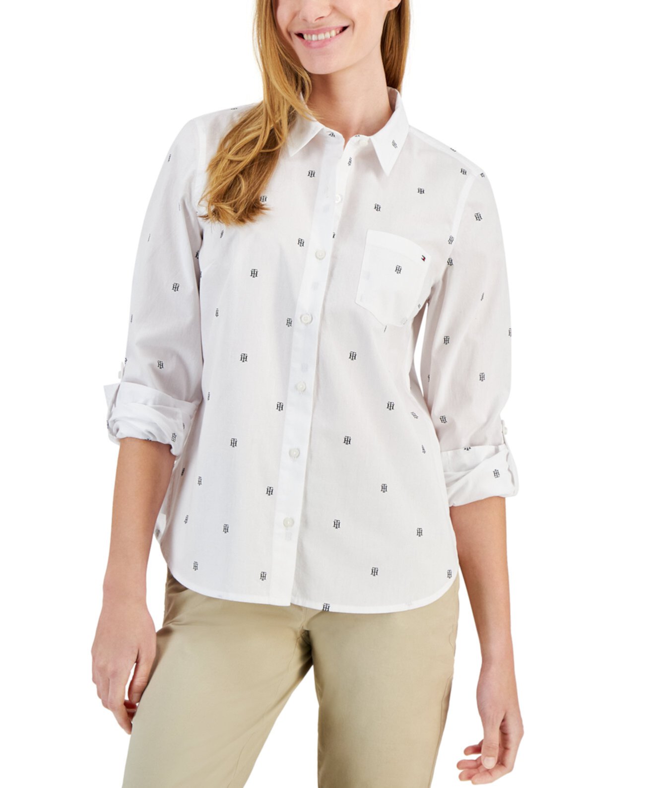 Женская блузка с монограммой Tommy Hilfiger Tommy Hilfiger