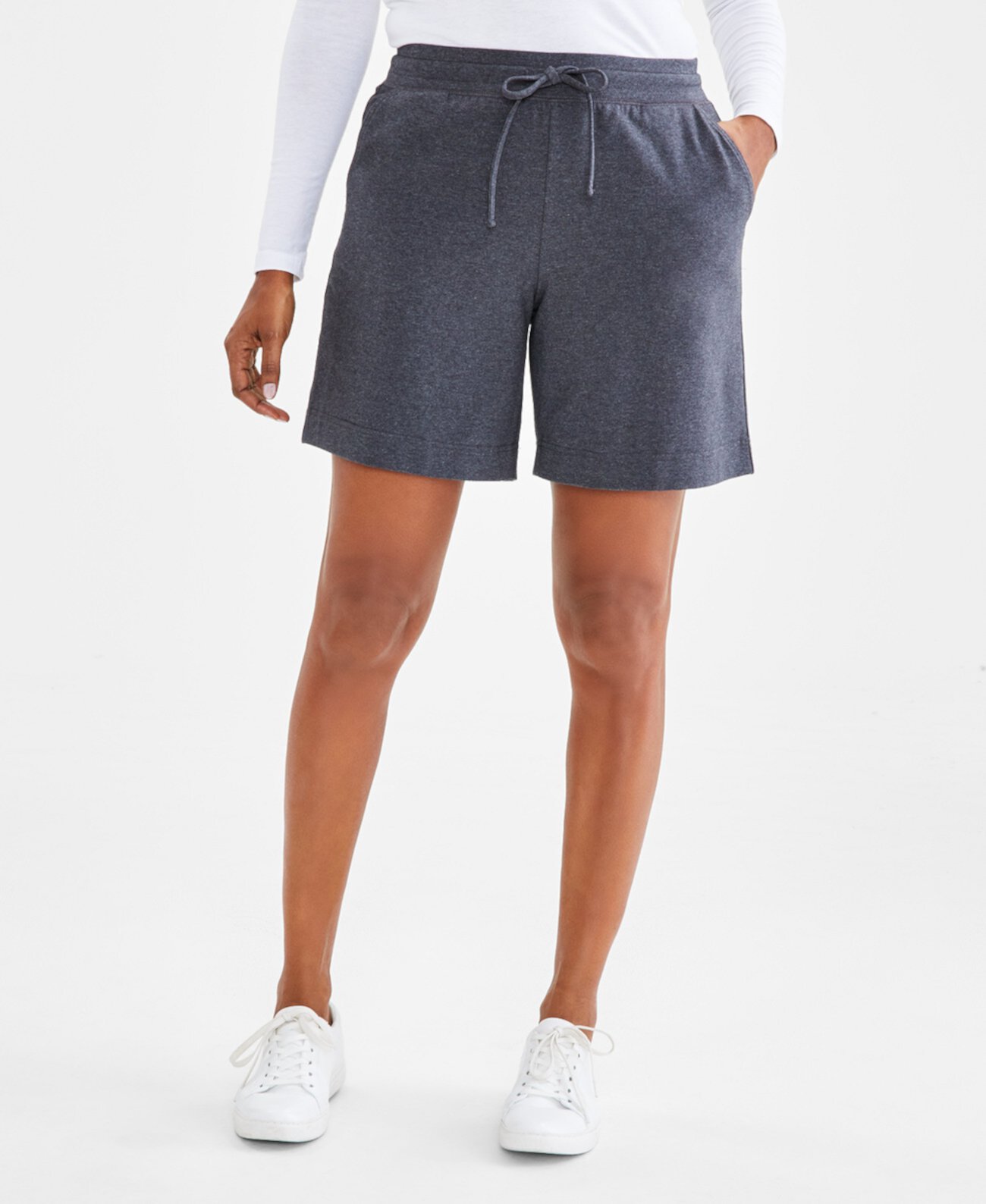 Women's Mid Rise Sweatpant Shorts, Created for Macy's Style & Co