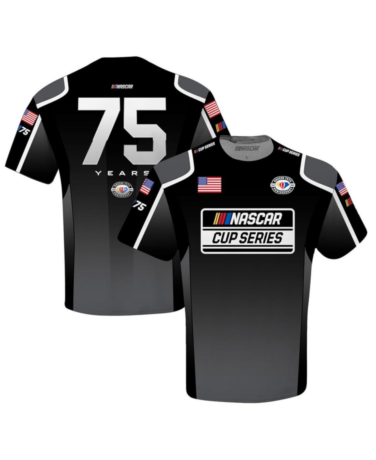 Мужская черная футболка с сублимированной формой NASCAR Merchandise Checkered Flag Sports