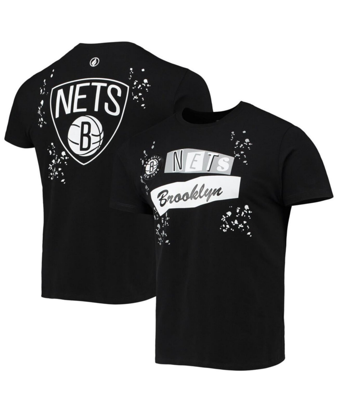 Мужская черная футболка Brooklyn Nets Confetti FISLL
