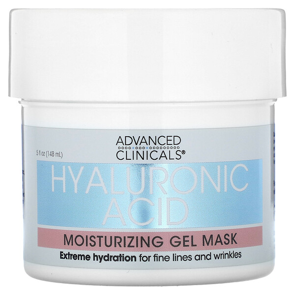 Гиалуроновая кислота, увлажняющая гелевая косметическая маска, 5 жидких унций (148 мл) Advanced Clinicals