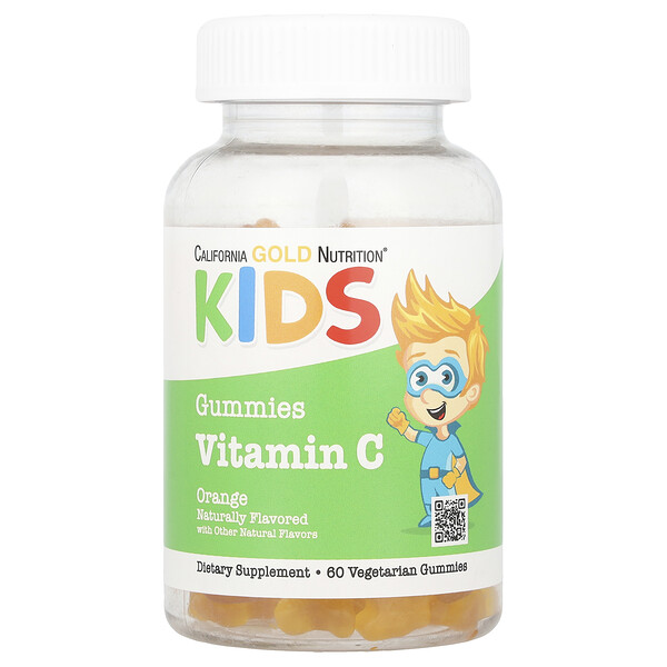 Vitamin C For Children, No Gelatin, Natural Orange, 60 Vegetarian Gummies (Жевательные конфеты) California Gold Nutrition