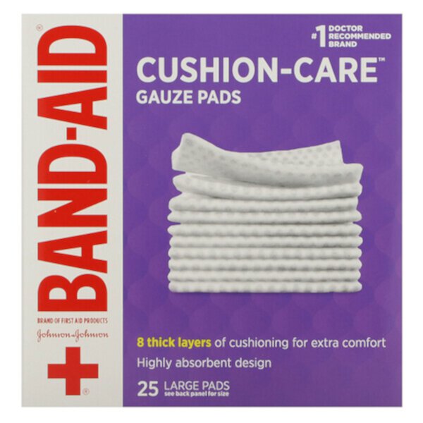 Cushion-Care, Gauze Pads, 25 Large Pads Band Aid