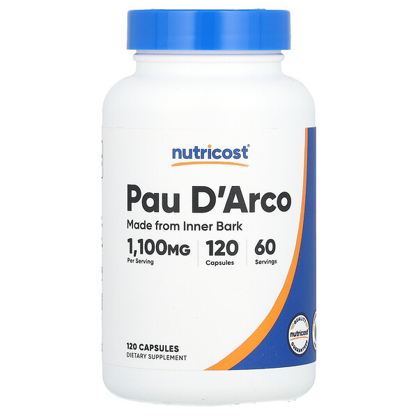 Пау Д'Арко, 1100 мг, 120 капсул (550 мг в капсуле) Nutricost
