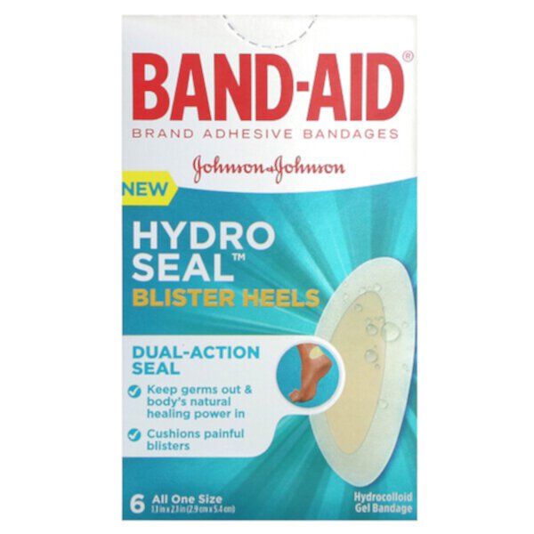 Адгезивные бинты, волдыри на пятках Hydro Seal, 6 шт. Band Aid
