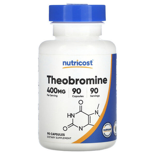 Theobromine, 400 mg, 90 Capsules (Капсулы) Nutricost