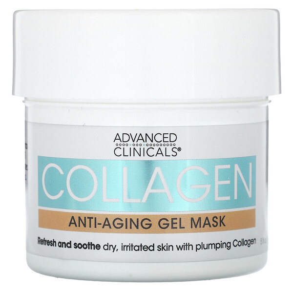 Коллаген, Антивозрастная гелевая косметическая маска, 5 жидких унций (148 мл) Advanced Clinicals