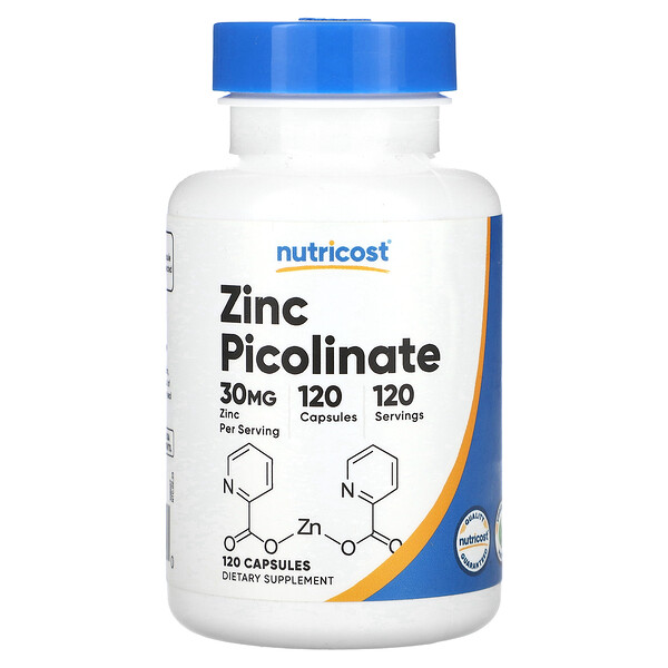 Цинк Пиколинат - 30 мг - 120 капсул - Nutricost Nutricost