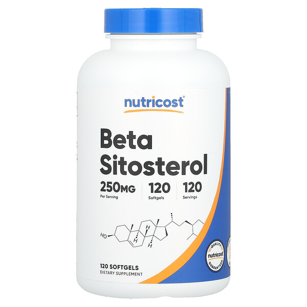 Beta Sitosterol, 250 mg, 120 Softgels (Мягкие капсулы) Nutricost