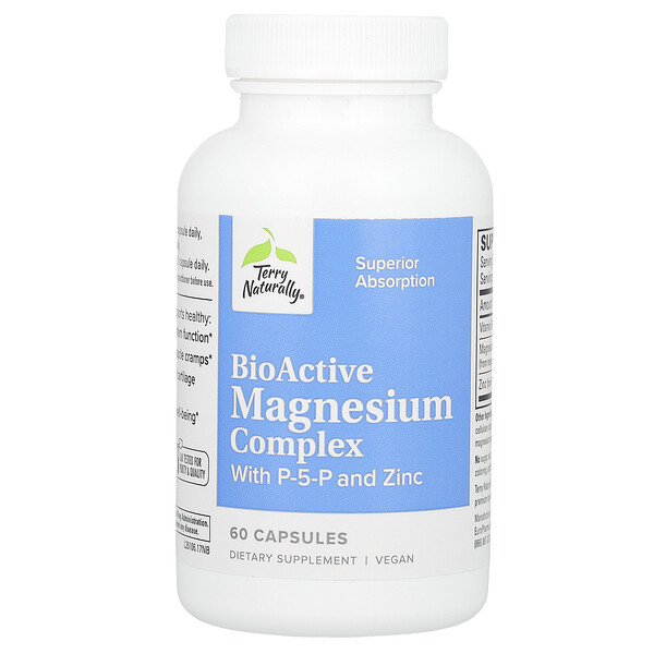 BioActive Magnesium Complex с P-5-P и Цинком - 60 капсул - Terry Naturally Terry Naturally