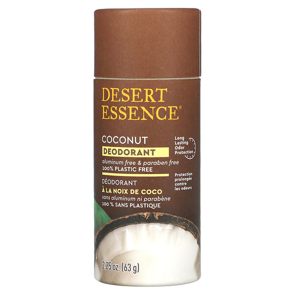 Дезодорант, кокос, 2,25 унции (63 г) Desert Essence
