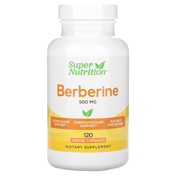 Берберин, 500 мг, 120 растительных капсул Super Nutrition