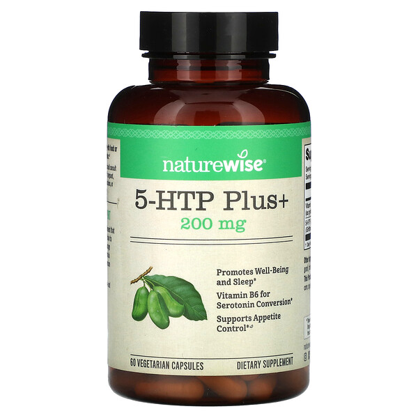 5-HTP Plus+ - 200 мг - 60 растительных капсул - NatureWise NatureWise