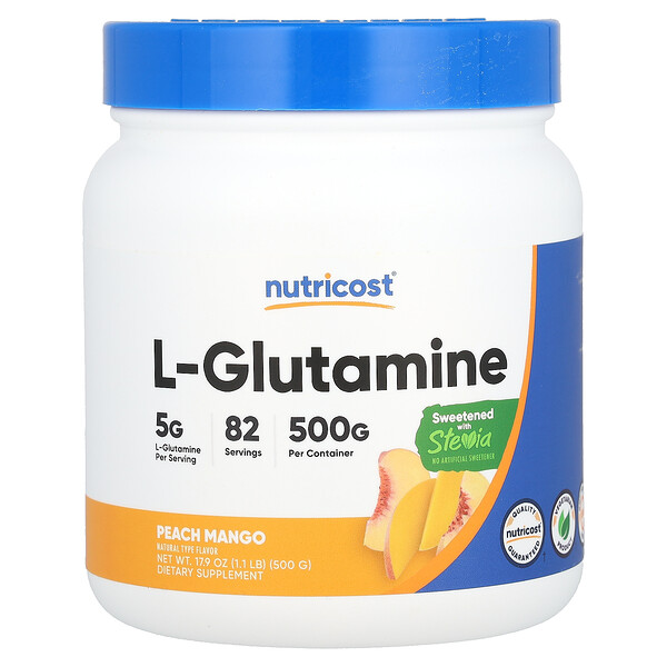 L-глютамин, персик и манго, 1,1 фунта (500 г) Nutricost