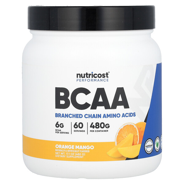 Performance, BCAA, апельсин и манго, 17,1 унции (480 г) Nutricost