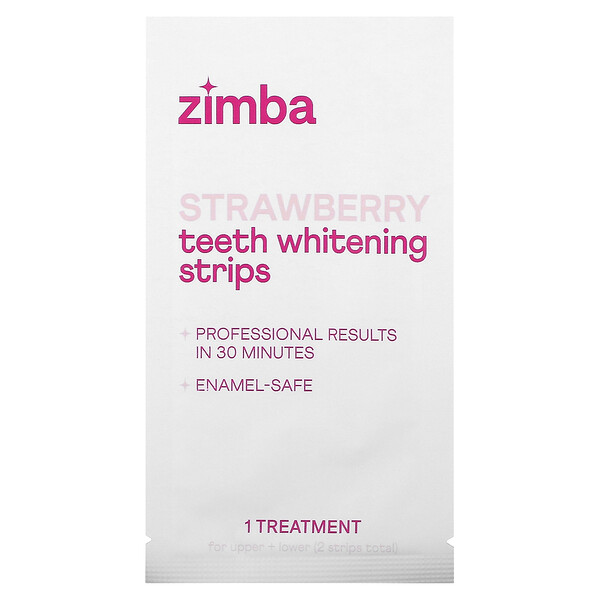 Полоски для отбеливания зубов, клубника, 14 процедур Zimba